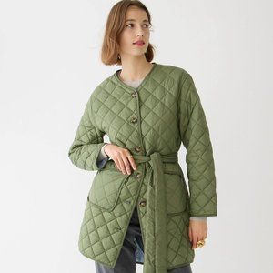 J. Crew Reversible Quilted Lightweight Greenwich Jacket in Olive